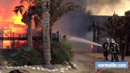 Le restaurant de plage Tiki Beach de Pampelonne détruit par le feu