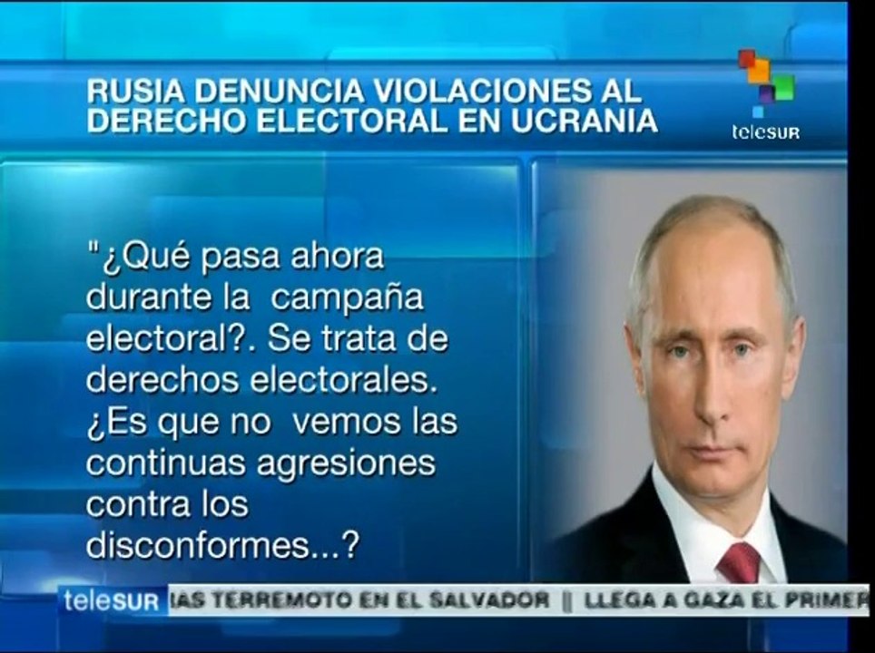 Vladimir Putin deuncia violaciones al derecho electoral en Ucrania