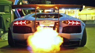 INSANE FLAMES! Lamborghini Aventador LP720-4 Ft. Liberty Walk