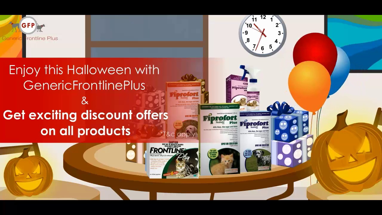 Halloween Cat Fighting against Fleas