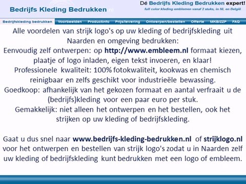 Kleding bedrijfskleding bedrukken Naarden