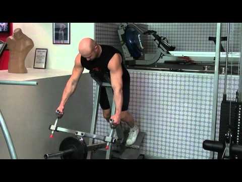 Как накачать спину - № 307. Тяга Т грифа с упором грудью для середины спины