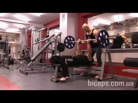 Как накачать трицепс. - №18. Трицепсы: Жим штанги лежа узким хватом