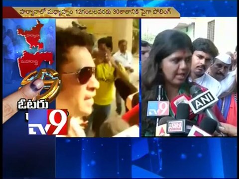 Celebrities cast votes in Maharashtra, Haryana - Tv9