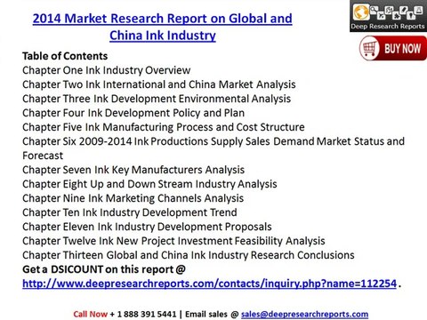 2014 Market Research Report on Global and China Ink Industry
