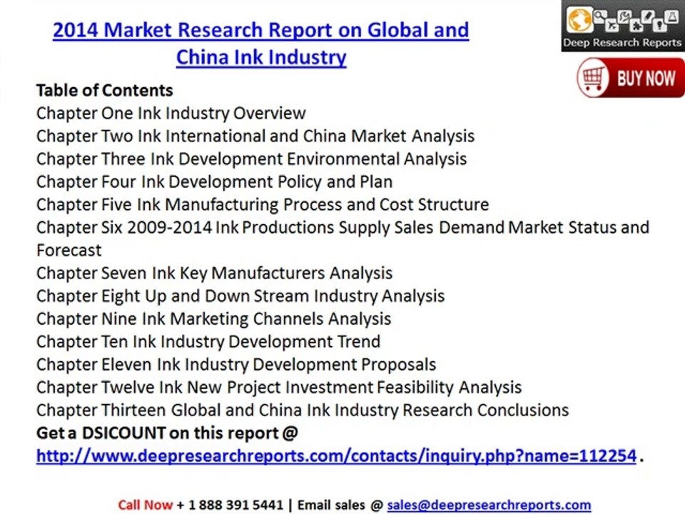 2014 Market Research Report on Global and China Ink Industry
