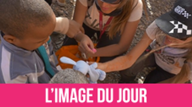 L'image du jour : la remise des dons