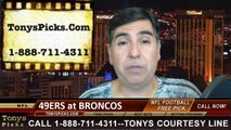 Denver Broncos vs. San Francisco 49ers Free Pick Prediction NFL Pro Football Odds Preview 10-19-2014