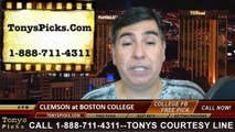 Boston College Eagles vs. Clemson Tigers Free Pick Prediction NCAA College Football Odds Preview 10-18-2014