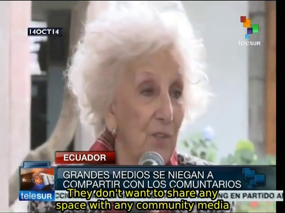 Estela de Carlotto questions Argentine media impartiality