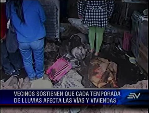 Casas destruidas por lluvias Ambato