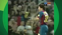 Primeiro gol de Messi no Barcelona