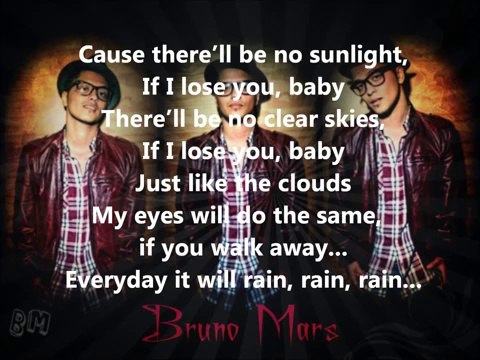 Bruno Mars - It Will Rain (Lyrics)