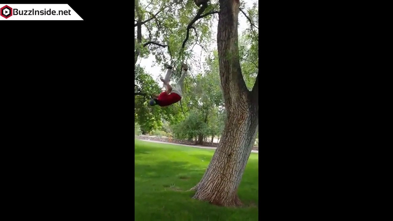 Un backlip sur une arbre, fail