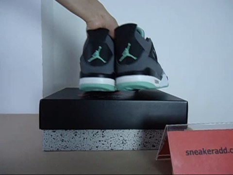 Authentic Air Jordan IV Retro Green Glow Shoes Detail Show