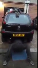 BEAST MODE_ Man Bench Presses Car