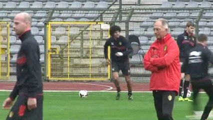 Descargar video: Dernier entraînement des Diables Rouges à Bruxelles avant Zagreb