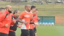 Premier entraînement des Diables Rouges au Brésil