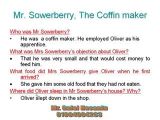 Oliver Twist Chapter one  Mr Galal Hasasnin