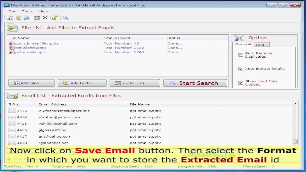 Extract Email Addresses from PPT?