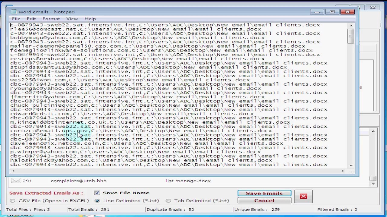 How to Extract Email from word document?