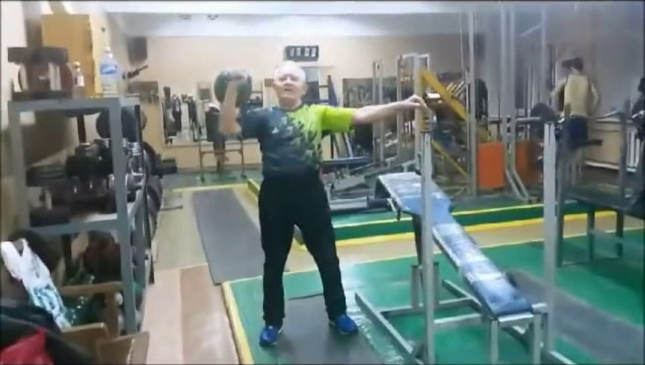 Fit 81 Year Old Man Working Out with Great Skills