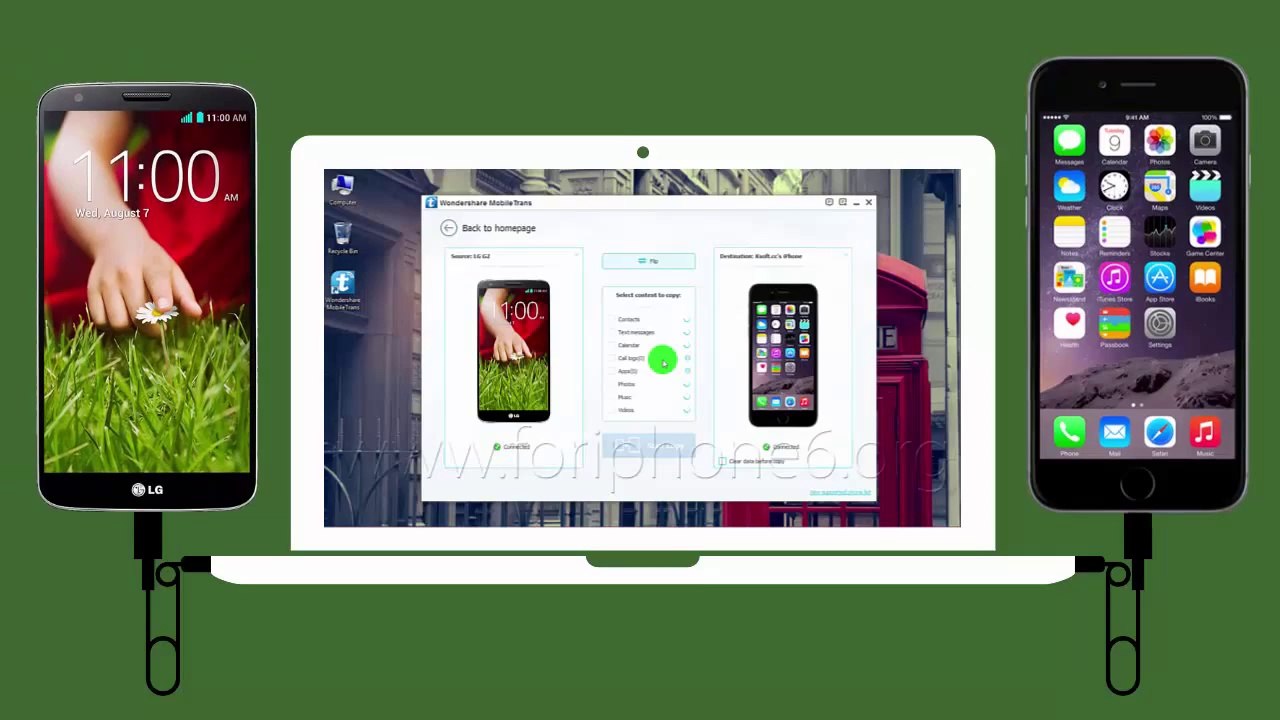How to Transfer Contacts from LG G2 to iPhone 6 Plus using Mac - PC !