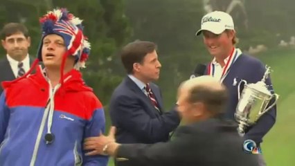 Un fou se prenant pour un oiseau interrompt la remise de prix de l'US Open de golf