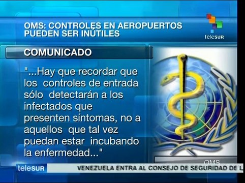 Controles en aeropuertos por ébola pueden ser inútiles: OMS