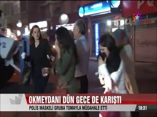 Molotof bomba sayılacak Maske takan eylemci gözaltına alınacak