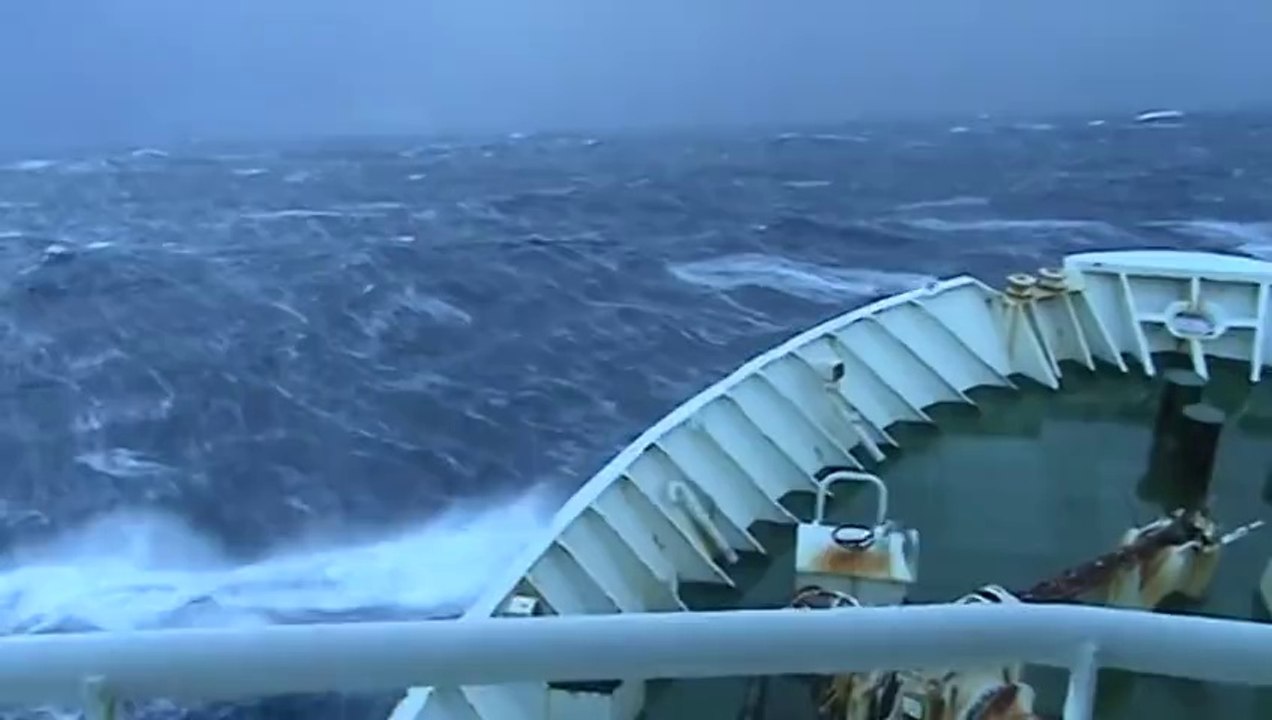 Fishing in Iceland waters. Icelandic rough seas.