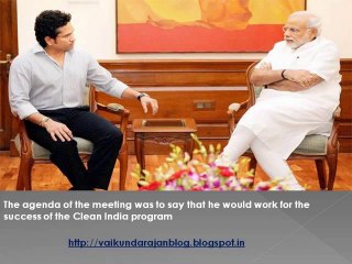 Vaikundarajan Pleased To Know About Sachin Tendulkar’s Talks With PM Narendra Modi