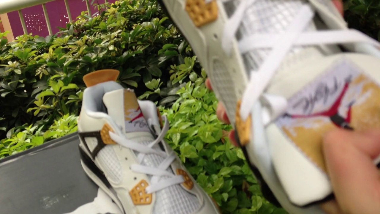 Air Jordan Retro 4 White/Black/Yellow Men's shoes at www.shoes-clothes-china.ru