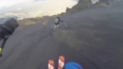 Dingue ! Ils skient sur le volcan Etna