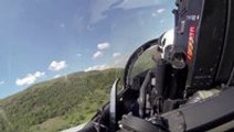 RAF Typhoon performs low-level flight