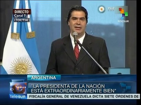 Argentina: desmiente Capitanich rumores sobre salud de pdta. Cristina