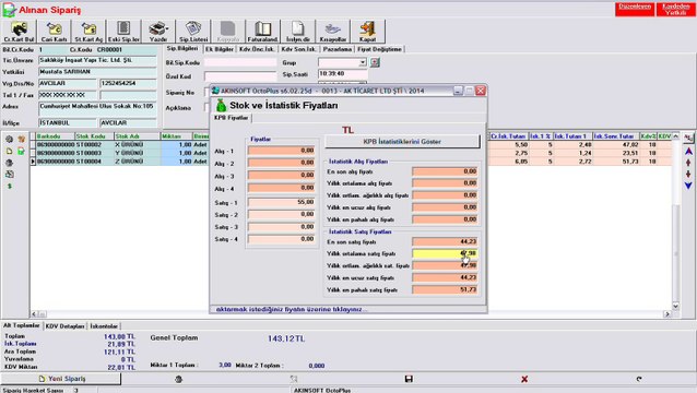 AKINSOFT OctoPlus Sipariş Oluşturma Teklife, İrsaliyeye ve Faturaya Aktarma