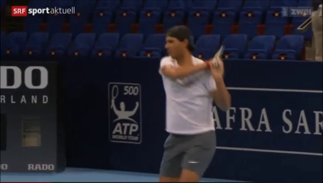 Rafael Nadal's practice at Swiss Indoors Basel. Oct. 17, 2014. (+ Toni Nadal's interview)