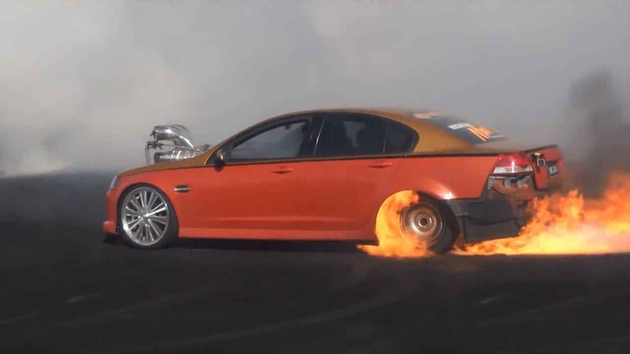 Massive Fire Burnout at Summernats 27