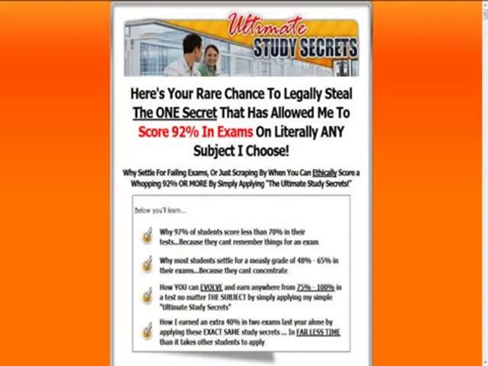 Ultimate Study Secrets - Guaranteed A+ In Any Exam!
