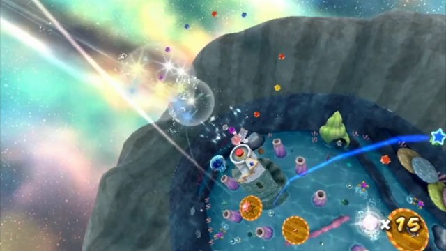 Super Mario Galaxy 2 - Monde 2 - Anse étoilée : L'énigme des cascades jumelles