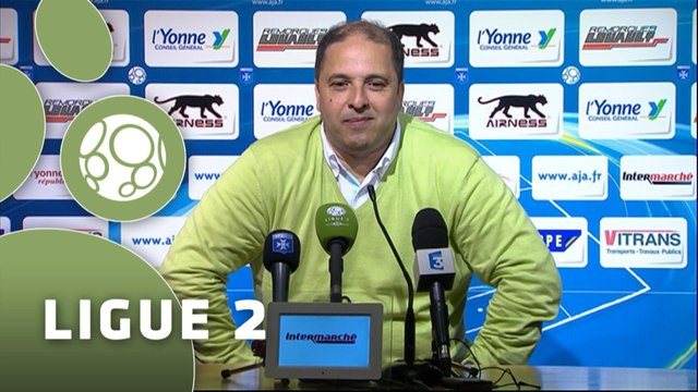 Conférence de presse AJ Auxerre - AS Nancy-Lorraine (2-2) : Jean-Luc VANNUCHI (AJA) - Pablo CORREA (ASNL) - 2014/2015