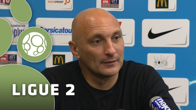 Conférence de presse Tours FC - Nîmes Olympique (1-2) : Olivier PANTALONI (TOURS) - José PASQUALETTI (NIMES) - 2014/2015