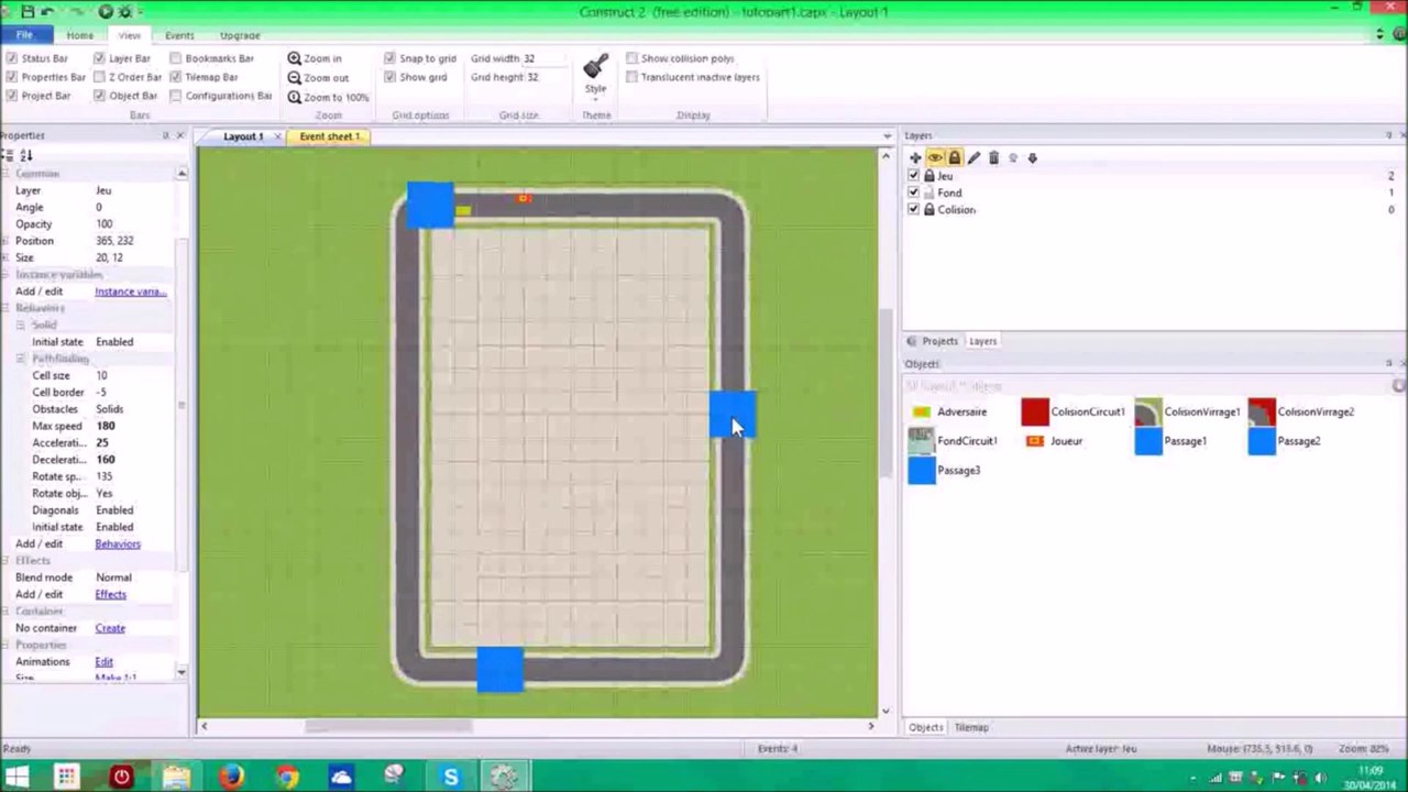 Tuto Construct 2  -Comment faire un jeu de course en 2D (partie 2)