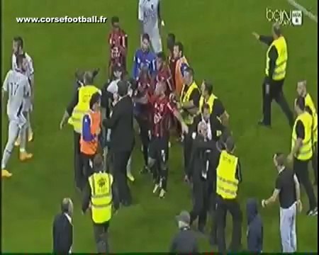 Bagarre entre supporters niçois et joueurs bastiais - Nice vs Bastia (0-1)