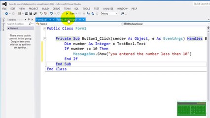 Visual Basic 2012 IF statement
