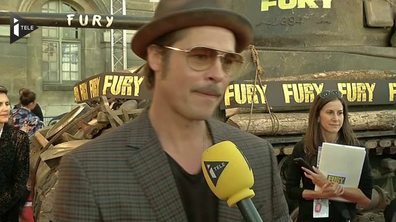 Brad Pitt en promo à Paris pour présenter "Fury"