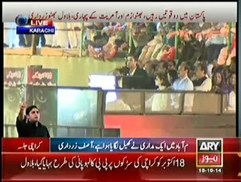 PPP = PART 1 = Jalsa Karachi Bilawal Bhutto Zardari Ka Khattab - 18-10- 2014 (1)