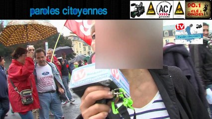 Télévision Bordeaux33 Rassemblement à l'appel de la CGT Jeudi 16 octobre 2014 plus de 2 Milles Maifestants dans Bordeaux