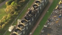 Aerial views of aftermath of fire at Didcot B power station